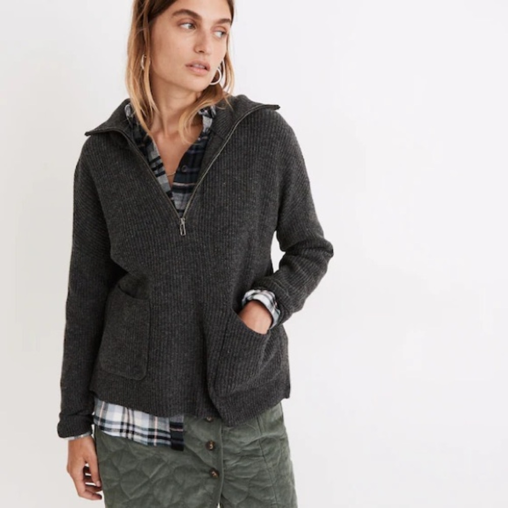 Glenbrook Half-Zip Pullover Sweater in Heather Graphite